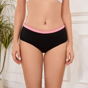 Intiflower OEM Teens 4 Layers Washable Reusable Women Cotton Strong Absorbency Leakproof Period Panties Menstrual Underwear