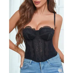 Women Fashion Clothing Designers Factory OEM Custom Nightshade Lace Underwire Corset Top Ladies Underwear