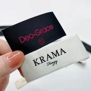 Free Design Custom Brand Logo Woven Label Neck Tags for Garment Clothing Bag and Cap