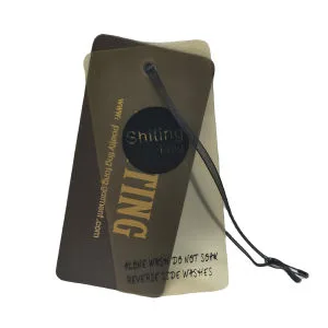 Custom High Quality Jewelry Necklace Swimwear Circle Kraft Paper Clear Plastic Hang Tag with Rope for Jeans Tags for Hair