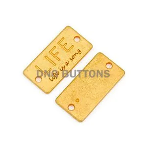 Gold Plated Handbag with Custom Laser Engraved Logo Metal Plates
