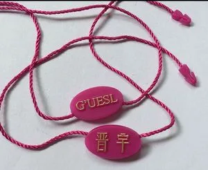 Fashion Custom Design Plastic Tags Long Cord Seal Tag