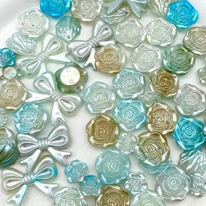 Gradient Butterfly Rose Flower Leaf Fan Shape Beading Crafts Acrylic Bead for DIY Necklace Bracelet Decorations Ornament Fashion Hair Clip Bead Materials