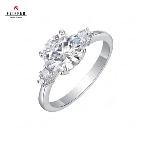 Moissanite 8.0mm Engagement Ring Round Cut Promise Ring Women Fine Jewelry