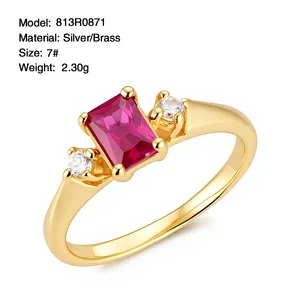 Fashion Bg Ruby Ring Gold Plating Jewelry OEM Factory