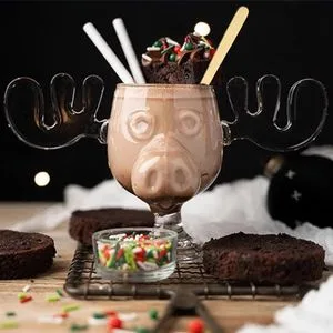 Cute Elk Christmas Wine Glass Juice Wine Water Cup Glass Mug Glassware