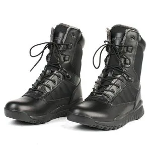 Fleece-Lined French Leather Tactical Boots