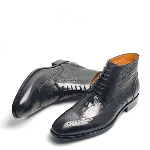 Luxurious Handmade Cowhide Leather Executive Boots for Men China Manufacturer Men's Shoe