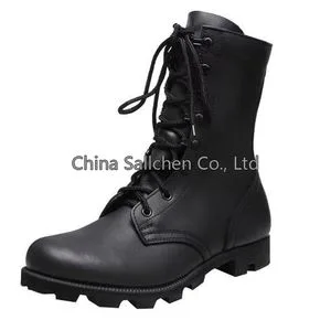 Classic Black Grain Leather Jungle Boots Desert Boots
