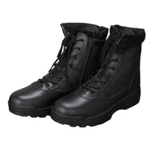 Double Safe Leather Tactical Combat Ready to Ship Breathable Black Lightweight Anti Slip Safety Boots