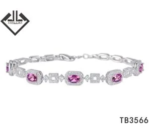 Factory Wholesale OEM/ODM Fashion Zircon Tennis Bracelet High Quality Luxury Zirconia CZ Diamond Tennis Bracelet Women in Sterling Silver Jewelry