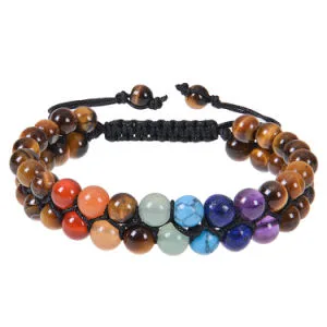 Customized Handcrafted 6mm Crystal Amethyst Beads Raw Stone Double Layer Bracelets