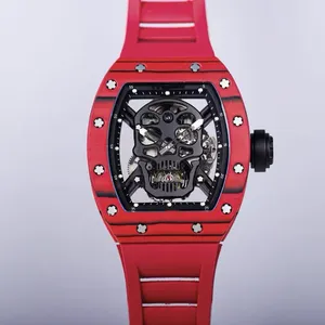 Carbon Fibercase Tourbillon Automatic Wristwatch, Luxury Skeleton Dial Mechanical Men Is Wristwatch, Including Original Strap