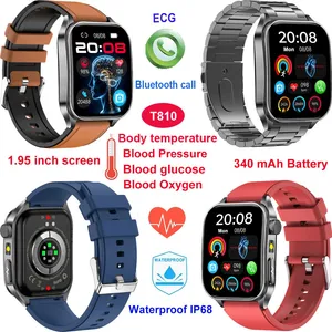 Best Fashion IP68 waterproof Birthday gift Smart Bluetooth wristwatch with Heart rate blood pressure Blood Oxygen monitor T810