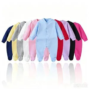 100% Cotton Footie Romper Ready Baby Footed Onesie Long Sleeve, OEM