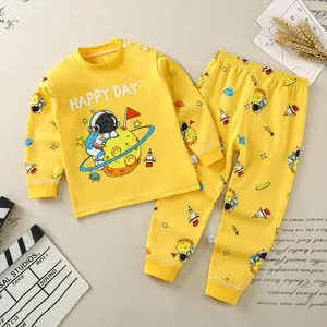Yellow Astronaut Planet Pajama Set with UV Protection