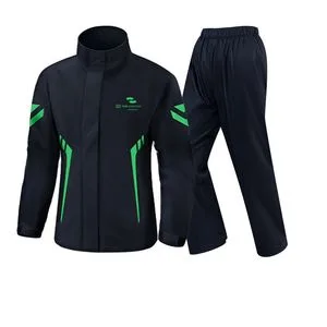 Two-Piece Unisex Breathable Rain Jacket and Pants Set Reflective Long Motorcycle Raincoat