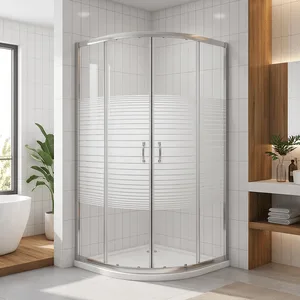 High Quality Durable Modern Tempered Clear Glass Sliding Door for Walk-in Bathroom