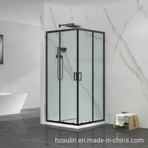 Black Corner Shower Enclosures Sliding Doors