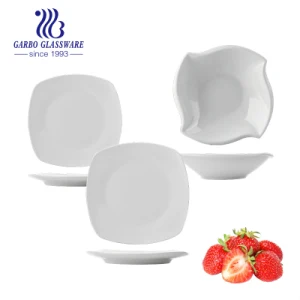 Factory Cheap Elegant Ceramic Plain Plate Triangle Microwave Oven Safe 9inch Fine Porcelain Dessert Dish