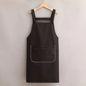 Minimalist Solid Kitchen Apron Waterproof Oil Proof Stain Resistant Household Work Apron for Home Cooking