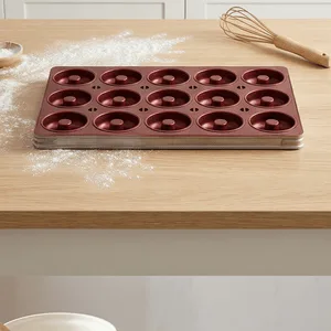 Classic Lightweight 15 Cavity Mold Cup Donut Baking Pan for Bakeware Baking Tray