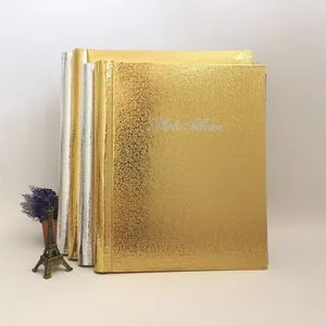 Golden Silver Textured Paper Plastic Spiral Binding Photo Picture Albums