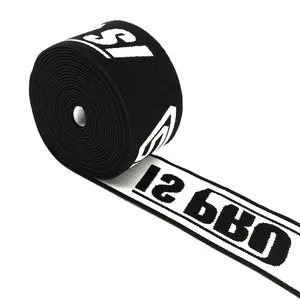 Кастомизированный логотип 50mm Высокорасstretch нейлоновый жаккардовый эластичный бандаж эластичная лента для спортивной одежды