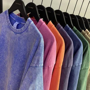 High Quality Vintage Oversized T-Shirt Custom Personalized Plain Cotton Washed High-Tech Print Unique Vintage T-Shirt