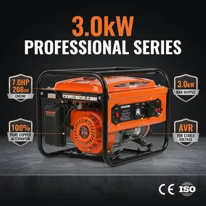 Power Value New Type Hand Start Gasoline Generator 5.5HP 2kw 2000W Petrol Power Portable Generator for Home Emergency Camping Industrial Use