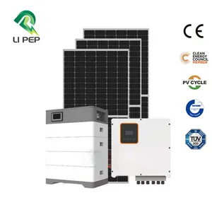 Cutomized 10kw/20kw/30kw Complete Solar Kit Set High Quality Lithium Battery Inverter Solar Panel Set Home Solar Energy Electricity Power System Generator