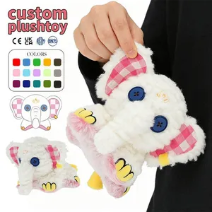Original Character Custom Animal Cotton Filling Plushies Cartoon Elephant Soft Stuffed Keychain Toy Children's Gifts Stuffed Animal Toy