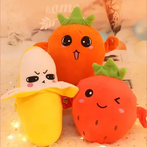 Wholesale Custom Stuffed Musical Induction Toy Beat Piano Fruit Electric Sensing Interaction Musical Banana Carrot Strawberry Plush Toy for Children's Gift