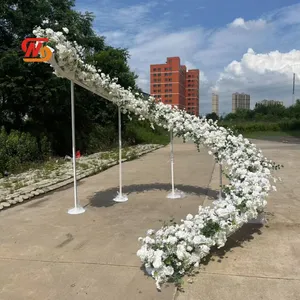 Smooth Artificial White Flower Runner for Long Wedding Flower Runner