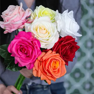 Wholesale Silk Flowers Artificial Decorative Flowers Real Touch Rose Silk Flower