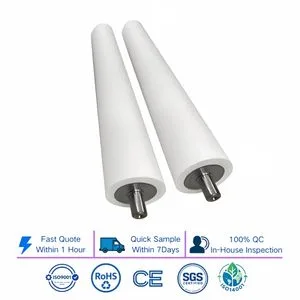 White Double End Straight Shaft PU Conveying Traction Roller