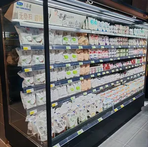 Commercial Air Curtain Glass-Door Upright Fridge for Fruit & Yogurt Display