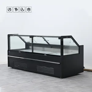 Economy R290 Right Angle Flat Top Service Over Counter Meat Display Fridge