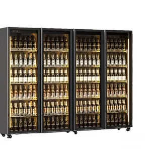 Commercial Beverages Glass Door Display Cooler Fridge Cold Storage Refrigerator for Bar Shop Catering