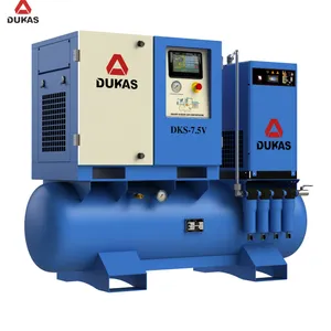 7.5kw 15kw 30kw Screw Air Compressor 4 in 1 Tank Mold Screw Air Compressor with Air Dryer