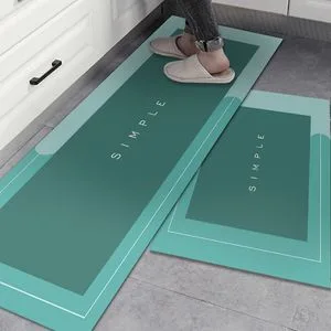 Eco Friendly Non-Slip Bathroom Mat Rubber Backing Diatomite Kitchen Mat Set