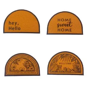Customized Heavy-Duty Anti-Slip Spaghetti Noodles Printed Coconut Brown PVC Door Mat for Home Hotel Entrance Floor Use