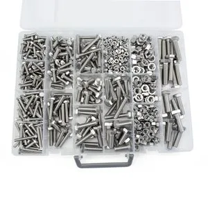 M4 M5 Stainless Steel 480 PCS Metric Hex Bolt and Nut Hex Nuts Washers Bolts Assortment Kit Head Bolts Assortment Kit
