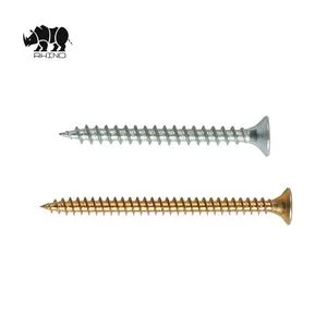 Pozi Drive Double Countersunk Yellow White Zinc Chipboard Screw