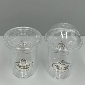 Disposable 12oz 16oz 20oz Clear Pet Plastic Cold Cup with Dome Lid
