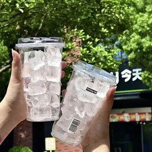 Eco-Friendly Disposable Plastic Frosted Ice Juice Beverage Cups Blister Plastic Freezer Coffee Cups