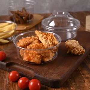 8oz 117mm Microwavable Meal Pet Soup Containers Leakproof Disposable Plastic Food Deli Container with Lids