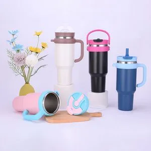 Two-Handle Car Gift Minimalist Coffee Tumbler Stainless Steel Vacuum Tumbler Leak Proof Travel Tumbler