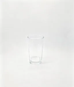 400ml Clear Ribbed Glass Tumbler Straight Shape, Vintage Textured Glass Water Cup for Juice Beverage Gold Rim