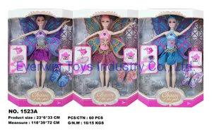 Factory Supply Plastic Toy Butterfly Doll in Painting Dress